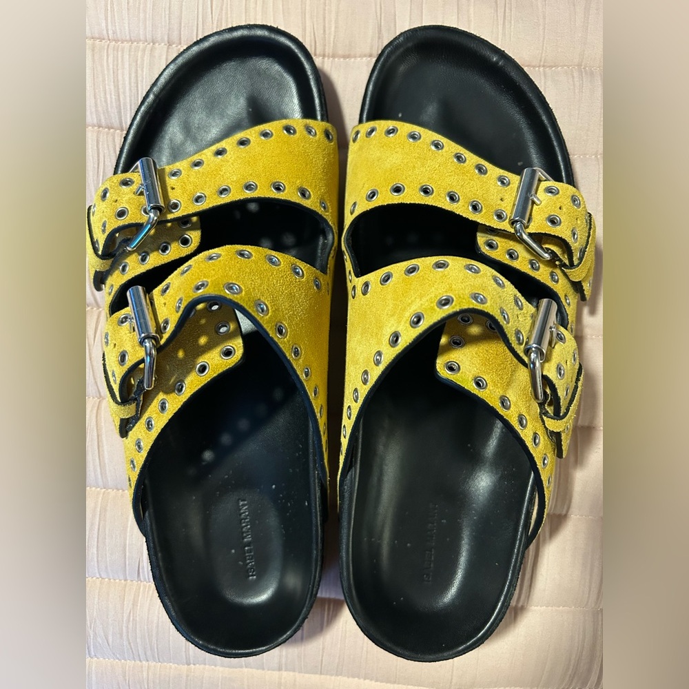 Isabel Marant LENNYO SANDALS yellow suede Size 40 - Picture 5 of 5